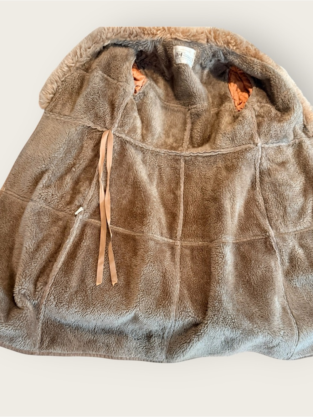 Vintage 70s Suede Penny Lane Coat Shearling Shaggy Boho Coach Style Trench Small - Picture 4 of 9